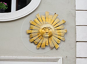 Sun carving in Regensburg Germany