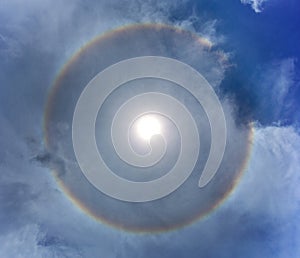 Sun with circular rainbow