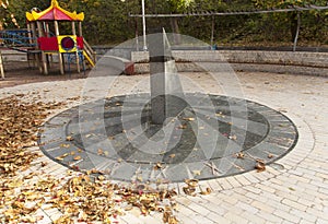 Sun clock marble sundial in Kiev Ukraine photo