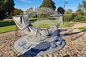 Sun clock showing time, Auce, Latvia.