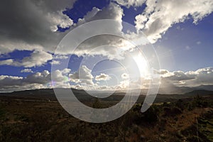 Sun and cloud in Corbieres, France