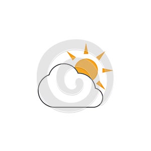 Sun cloud icon design template vector isolated