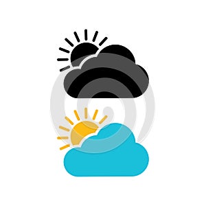 The sun and cloud icon. Modern weather icon.