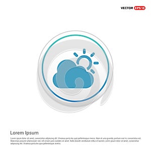 sun Cloud Icon - white circle button