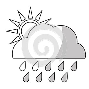 sun and cloud with rainydrops