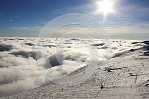 Sun and clouds above Jasna slopes