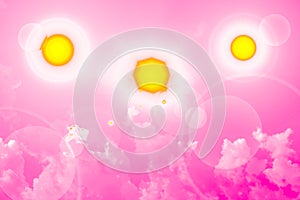 Sun and clouds with lens flare