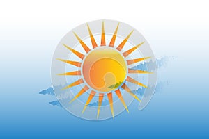 Sun and clouds logo vector