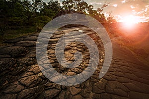 Sun crack geology rock in phu hin rongkla national park phitsanuloke thailand