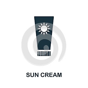 Sun Cream vector icon symbol. Creative sign from icons collection. Filled flat Sun Cream icon for computer and mobile