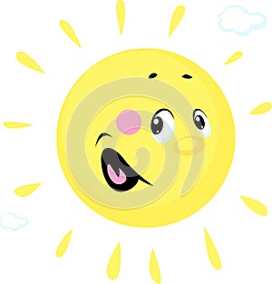 Sun Cute Vector Illustration Cartoon Character