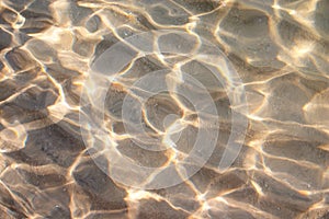 Sun dancing on the water at sand beach