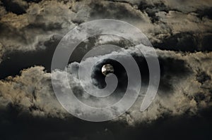 The sun in the dark clouds