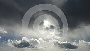 Sun and dark clouds