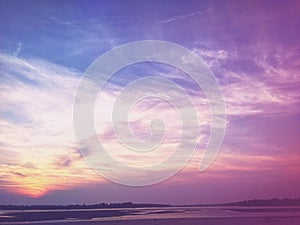 Sun dawn, river, nature