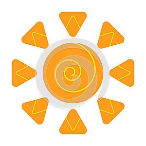 Sun design element. Flat style icon. Illustration on white background