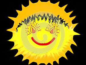 Suny smiling smile with rays, an element for design. photo
