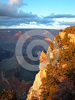 Sun Drenched Red Mountainside in the Grand Canyon