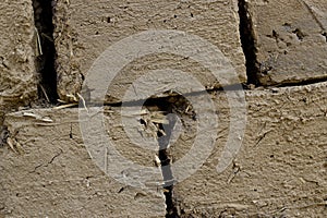Sun dried adobe bricks