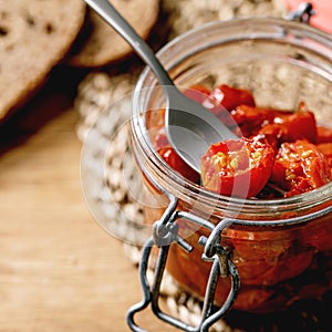 Sun-dried cherry tomatoes with olive oil and balsamic vinegar