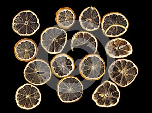 Sun-dried (dried) lemon close up