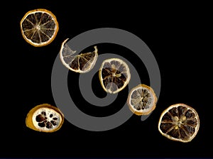 Sun-dried (dried) lemon close-up