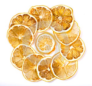 Sun-dried (dried) lemon close-up