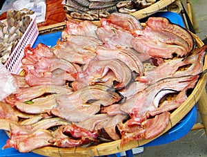 Sun-dried fish in thailand