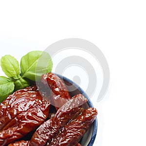 sun-dried tomatoes on white background