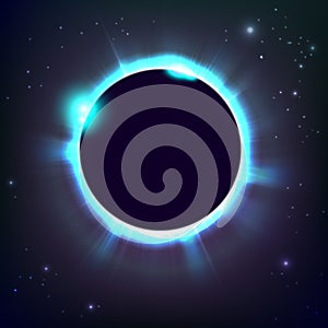 Sun eclipse cosmic vector illustration