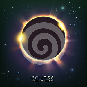 Sun eclipse cosmic vector illustration