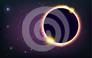 Sun eclipse cosmic vector illustration
