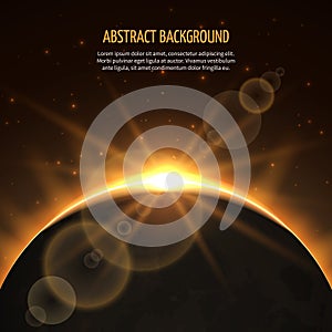 Sun eclipse vector abstract background