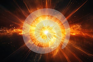 A sun exploding in a colorful super nova