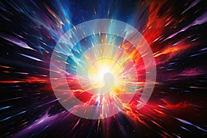 A sun exploding in a colorful super nova