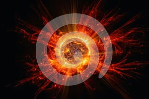 A sun exploding into a supernova created with generative AI technology