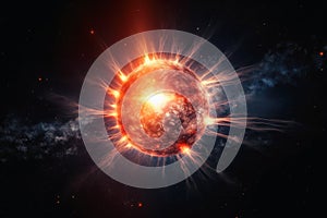 A sun exploding into a supernova created with generative AI technology