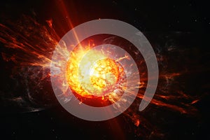 A sun exploding into a supernova created with generative AI technology