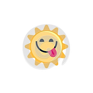 Sun Face Savoring Food flat icon