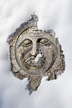 Sun Face on Stepping Stone