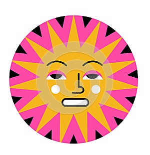 Sun with facial expression conveying irritation