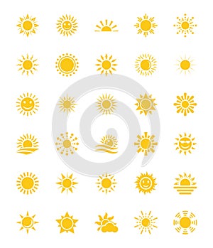 Sun Flat Icons Pack