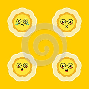 sun flower set flat style vector illustration. Collection of difference emoticon icon of sunflower on the white background vector