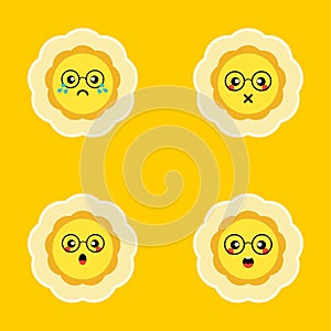 sun flower set flat style vector illustration. Collection of difference emoticon icon of sunflower on the white background vector