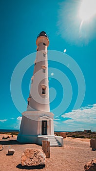 Sun glaring picture of the lighthouse