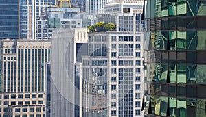 Sun glass and urban office buildings