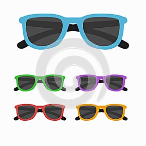 Sun glasses set vector illustration.