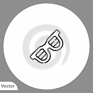 Sun glasses vector icon sign symbol