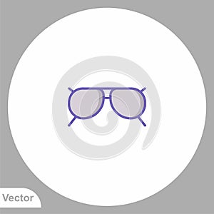 Sun glasses vector icon sign symbol