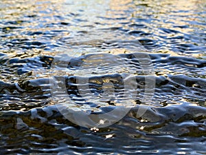 Sun glints on water surface photo